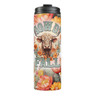 Howdy Fall Succulent Cow Thermal Tumbler