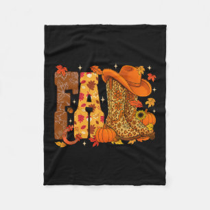 Howdy Fall Western Leopard Boots Autumn Cowboy Cow Fleece Blanket