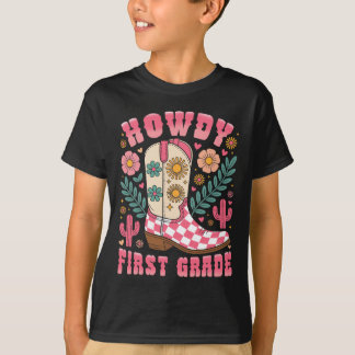Howdy First Grade Western 1st Grade Teacher Cowboy T-Shirt
