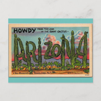 Howdy from Arizona vintage travel Postcard