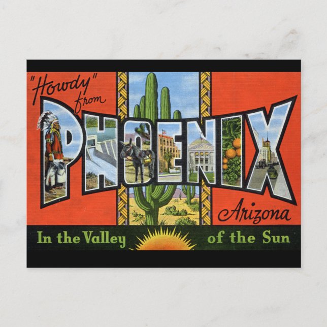 Howdy From Phoenix Travel Postcard (Front)