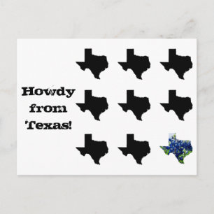 Howdy from Texas postcard