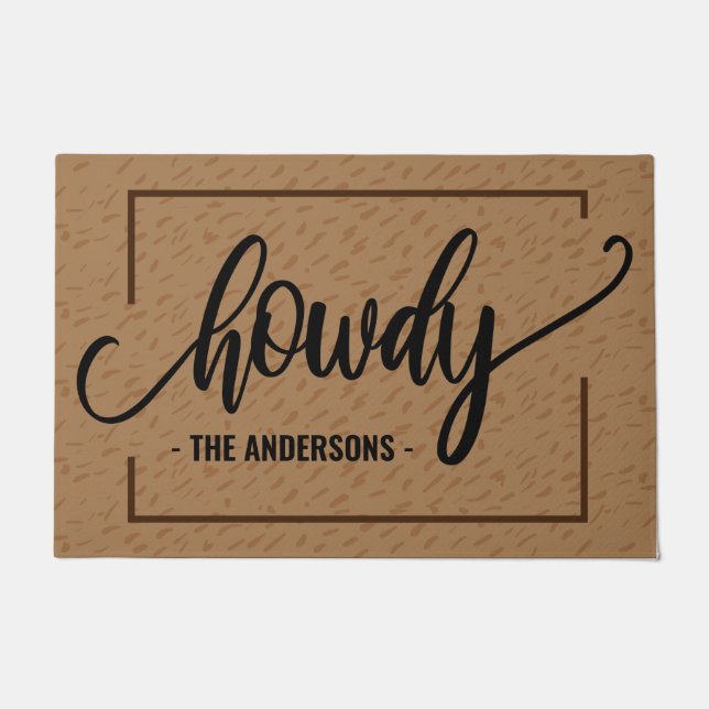 Howdy - Funny Personalize Welcome Doormat (Front)