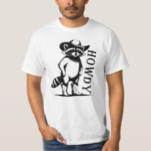 Howdy, Funny Western Raccoon  T-Shirt