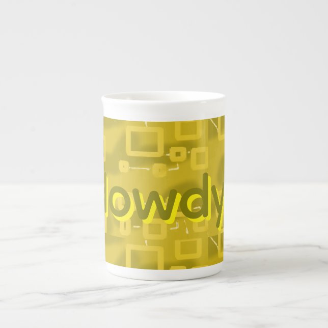 Howdy Geometric  Bone China Mug (Front)