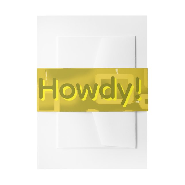Howdy Geometric  Invitation Belly Band (Front Example)