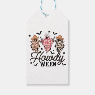 Howdy Ghost Halloween Rodeo Western Howdy Cowboy  Gift Tags