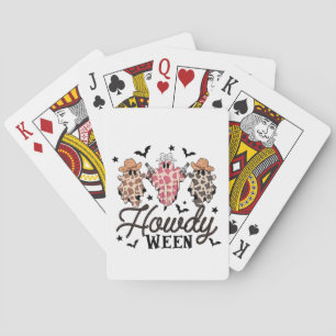 Howdy Ghost Halloween Rodeo Western Howdy Cowboy Playing Cards