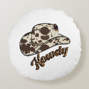 Howdy Hat - Howdy honey - Howdy Round Pillow