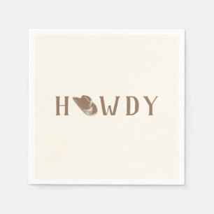 Howdy Hat My First Rodeo Birthday Neutral Party Napkin