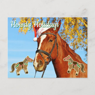 Howdy Holidays - Customizable Horse Christmas Postcard