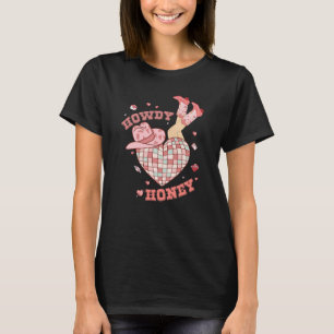 Howdy Honey Howdy Valentines Day Heart Disco Ball T-Shirt