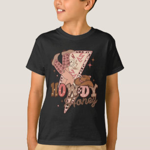 Howdy Honey Western Valentine Country Retro Groovy T-Shirt