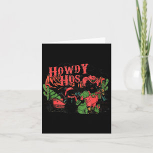 Howdy Hos Cowboy Santa Christmas Western Vintage H Card