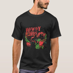 Howdy Hos Cowboy Santa Christmas Western Vintage H T-Shirt