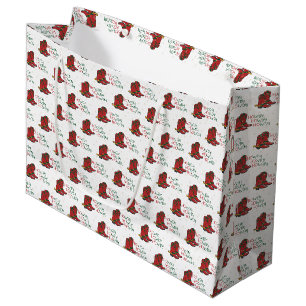 HOwdy HOwdy HOwdy Christmas Cowboy Boots Large Gift Bag