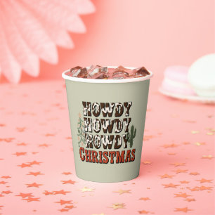 Howdy Howdy Howdy Christmas Family Xmas Party Gift Paper Cups