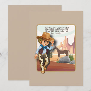 Howdy howie invitation poster de animal de premier