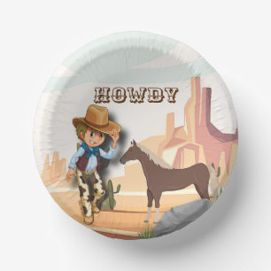 Howdy howies western cowboy birthday  paper plate