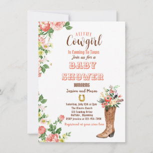 Howdy, It's a Boots Cowgirl Baby Shower Invitation