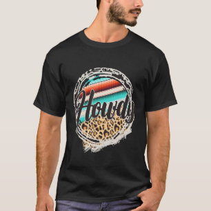 HOWDY Leopard Cow Pattern Serape Print Cowgirl Ro T-Shirt