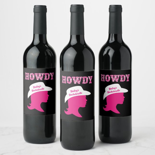 Howdy Nashville Bachelorette Wine Label (Bottles)
