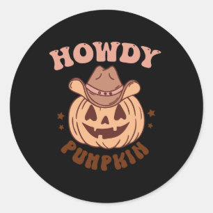 Howdy Pumpkin Classic Round Sticker