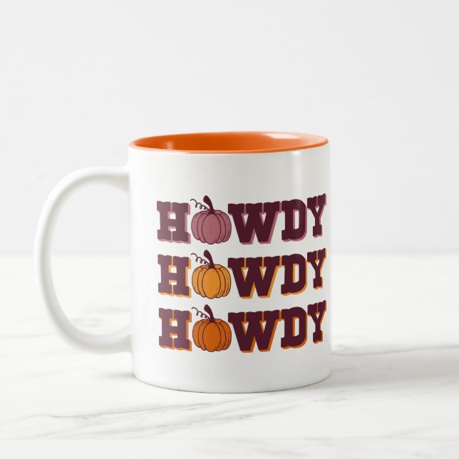 Howdy Pumpkin Fall Coffee Mug (Left)