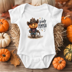 Howdy Pumpkin Halloween Baby Bodysuit