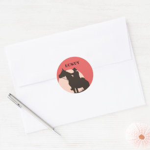 Howdy Ranch Cowboy Horse Western Classic Round Sticker