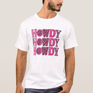 Howdy Rodeo Western Country Southern Cowgirl Leopa T-Shirt