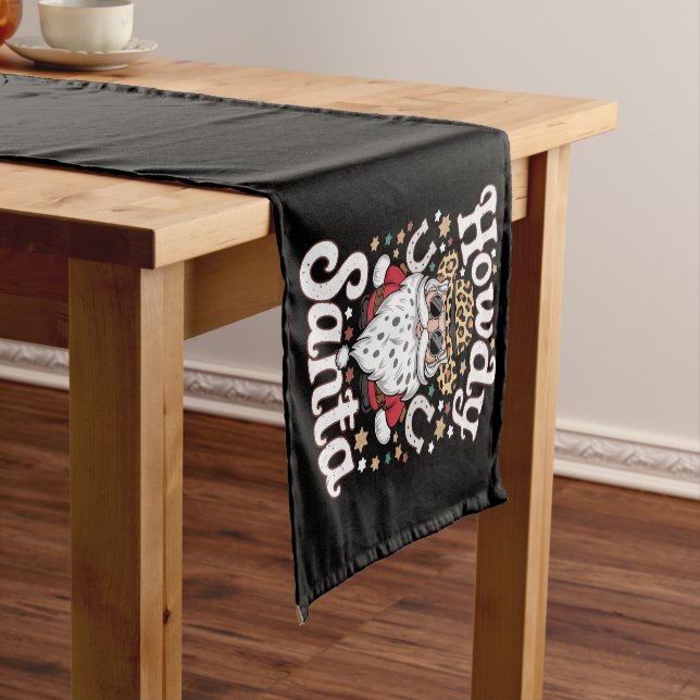 Howdy Santa Western Cowboy Rodeo Christmas Gift Short Table Runner (In Situ)