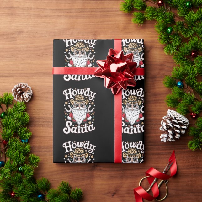 Howdy Santa Western Cowboy Rodeo Christmas Gift Wrapping Paper (Holiday Gift)