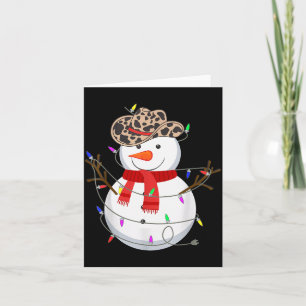 Howdy Snowman Funny Cowboy Hat Western Christmas 2 Card