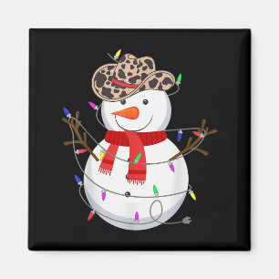 Howdy Snowman Funny Cowboy Hat Western Christmas 2 Magnet