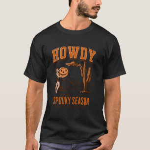 Howdy Spooky Season Halloween Boo Western Pumpkin T-Shirt