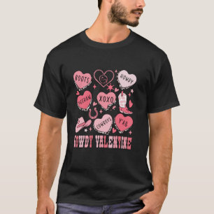 Howdy Valentine Candy Heart Groovy Retro Valentine T-Shirt