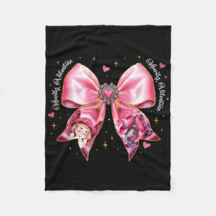 Howdy Valentine Coquette Bow Western Valentines Fleece Blanket