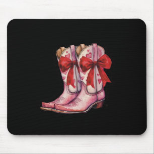 Howdy Valentine Coquette Cowgirl Boots Women Weste Mouse Pad