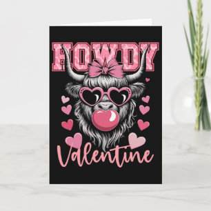 Howdy Valentine Cow Bubble Western Cowboy Valentin Card