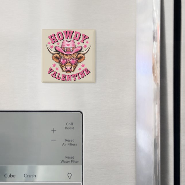 Howdy Valentine Cow Valentines Da&y Coquette Love  Magnet (In Situ (Fridge))