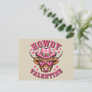Howdy Valentine Cow Valentines Da&y Coquette Love Postcard
