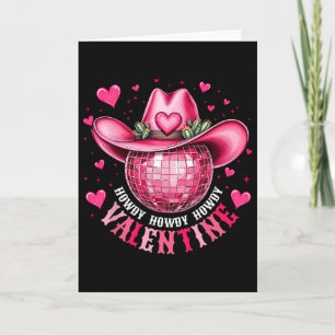 Howdy Valentine Disco Cowboy Hat Western Valentine Card