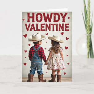 Howdy Valentine Kids Cowboy Card