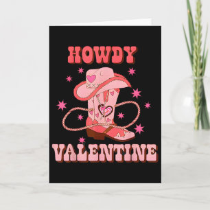 Howdy Valentine Western Boots Country Cowboy Valen Card