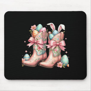 Howdy Western Easter Bunny Coquette Cowboy Boots E Mouse Pad