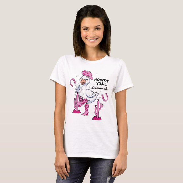 Howdy Y'all Silly Goose Country Western T-Shirt (Devant entier)