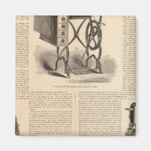 Howe Sewing Maching with Sketch of the Inventor Magnet