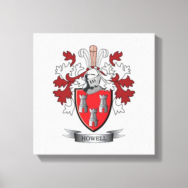 Howell Family Crest Coat of Arms Canvas Print (Front)
