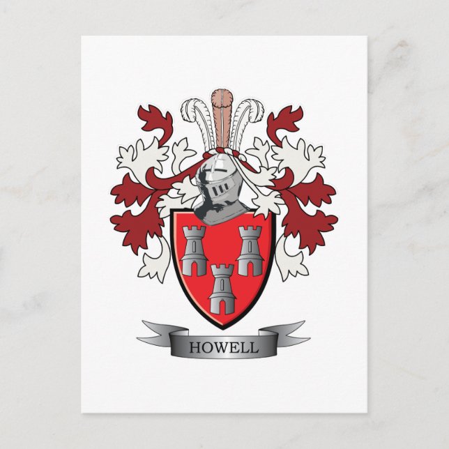 Howell Family Crest Coat of Arms Postcard (Front)